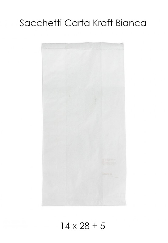 Sacchetti carta bianchi con soffietto CF.100 - Cart Srl